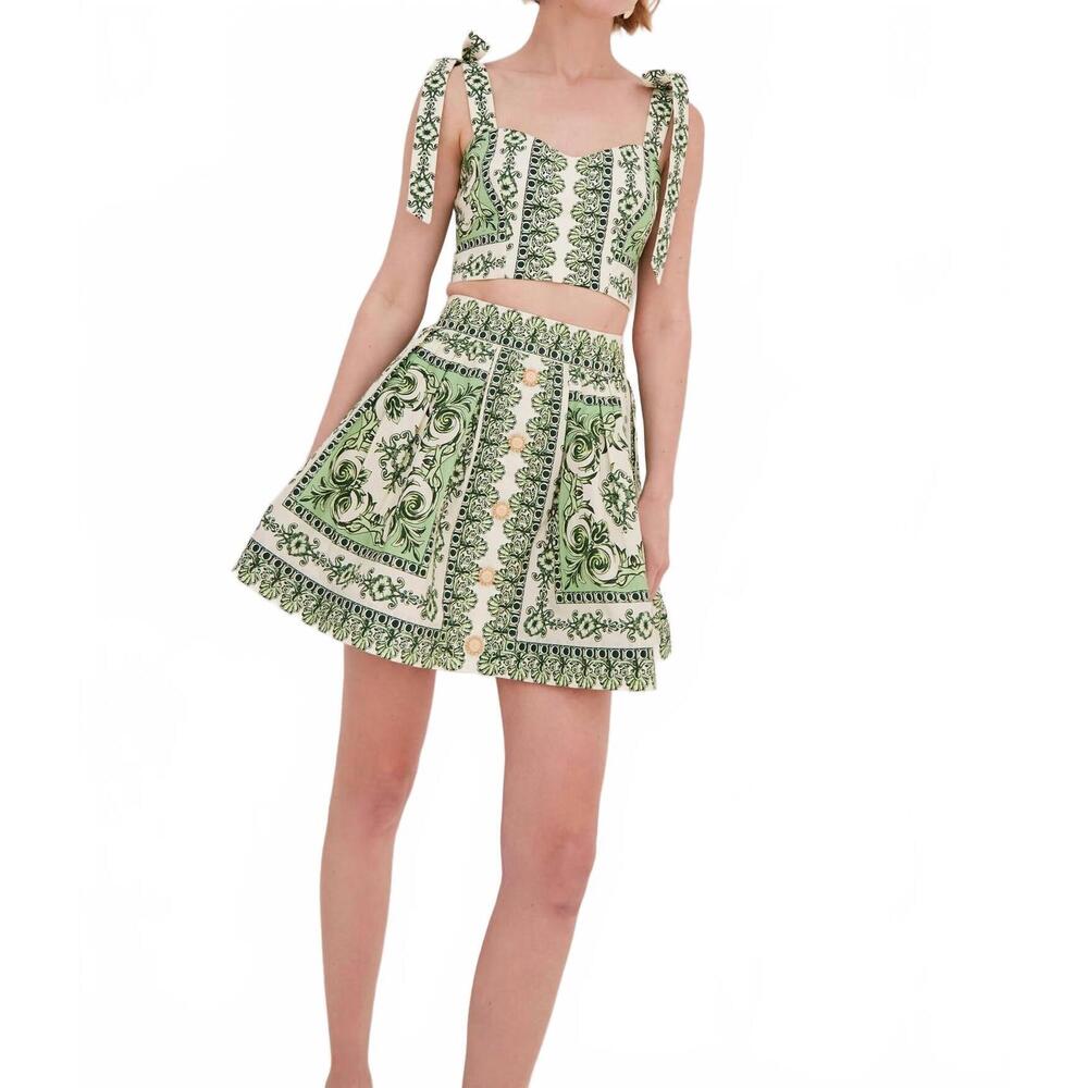 NEW CARA CARA betty fit and flare mini skirt in hudson scarf